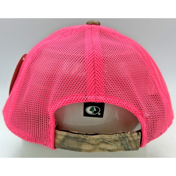 New Mossy Oak Pink & Camo The A-Z Foundation Group Trucker Hat Cap Adjustable - Picture 3 of 8